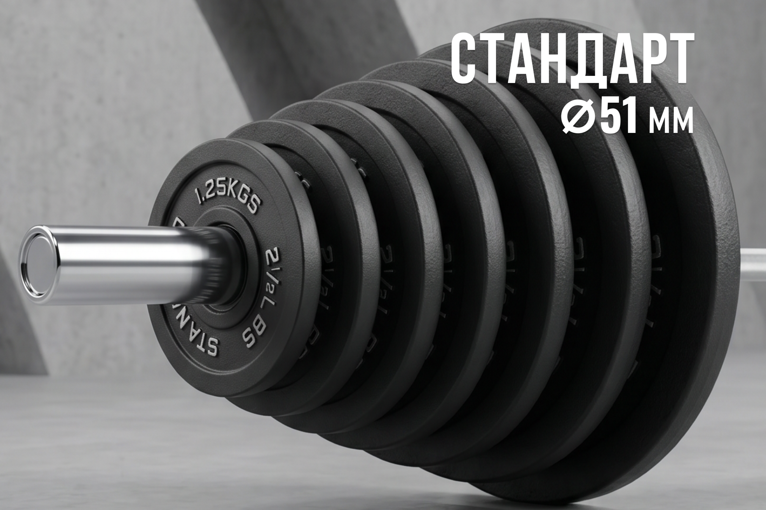 Диск 51 мм. чугунный окрашенный 5 кг, VictoryFit VF-SC510500