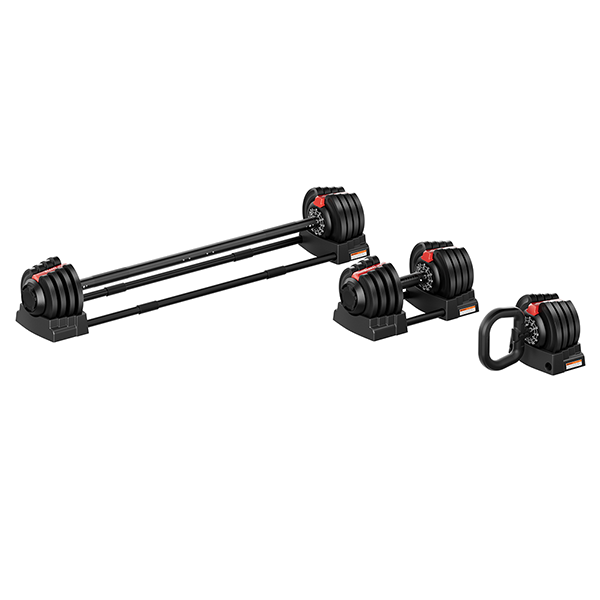 Гантель регулируемая 18кг + штанга + гиря, HYFIT, набор 3в1, D7040