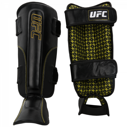 UFC Защита голени на липучках, черная - L/XL
