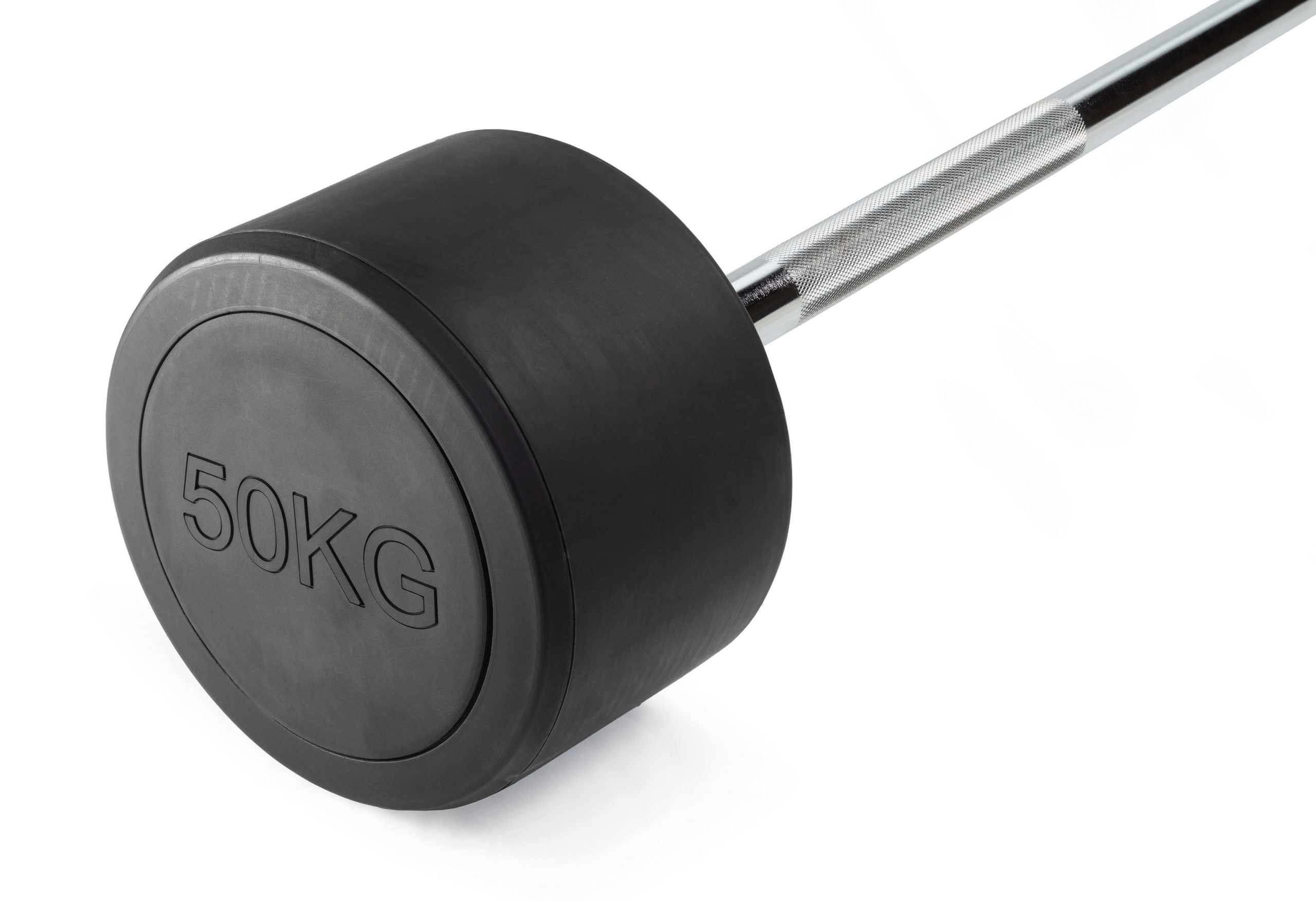 Штанга неразборная обрезиненная 50 кг. Прямой гриф. VictoryFit VF-DX4500