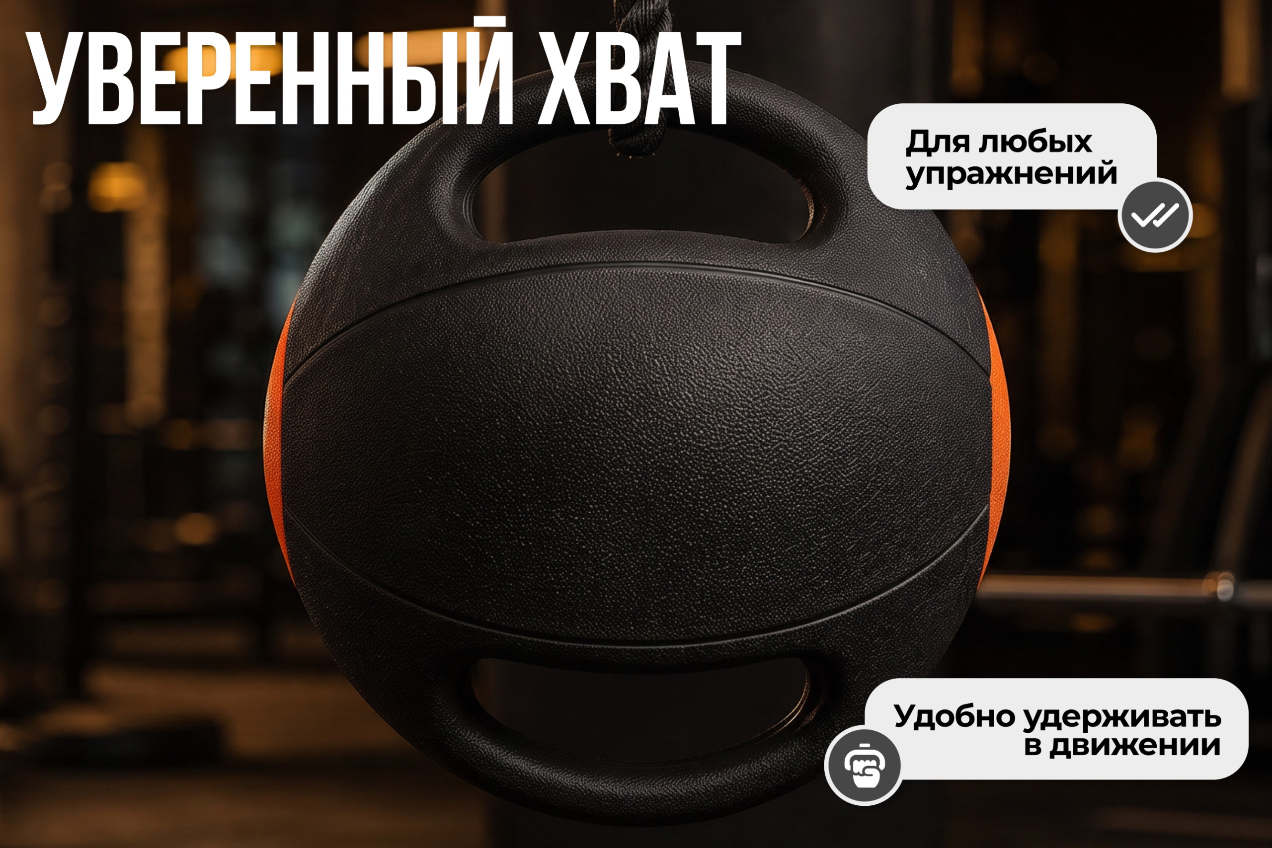Медбол с хватом 5 кг VictoryFit VF-MBB050