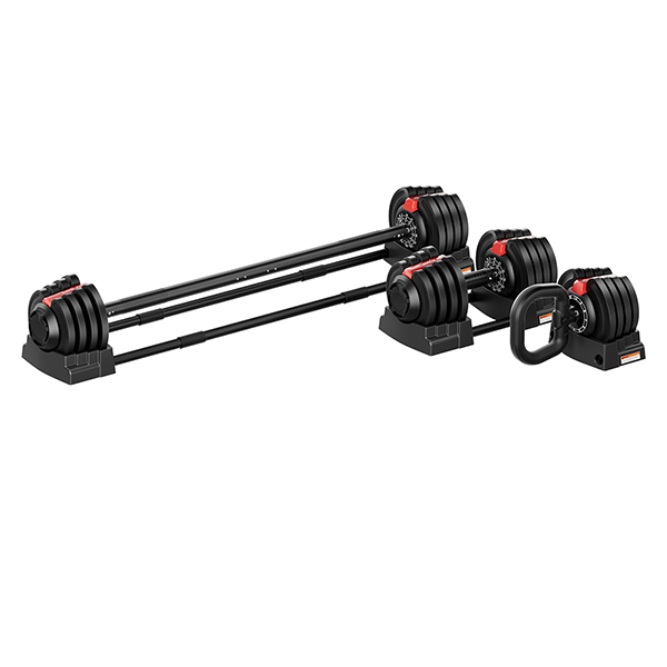 Гантель регулируемая 18кг + штанга + гиря, HYFIT, набор 3в1, D7040