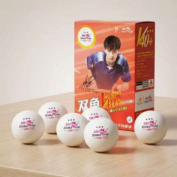 Мячи для настольного тенниса, Double Fish, набор 6шт, 3*, ITTF Approved, белый, DB3
