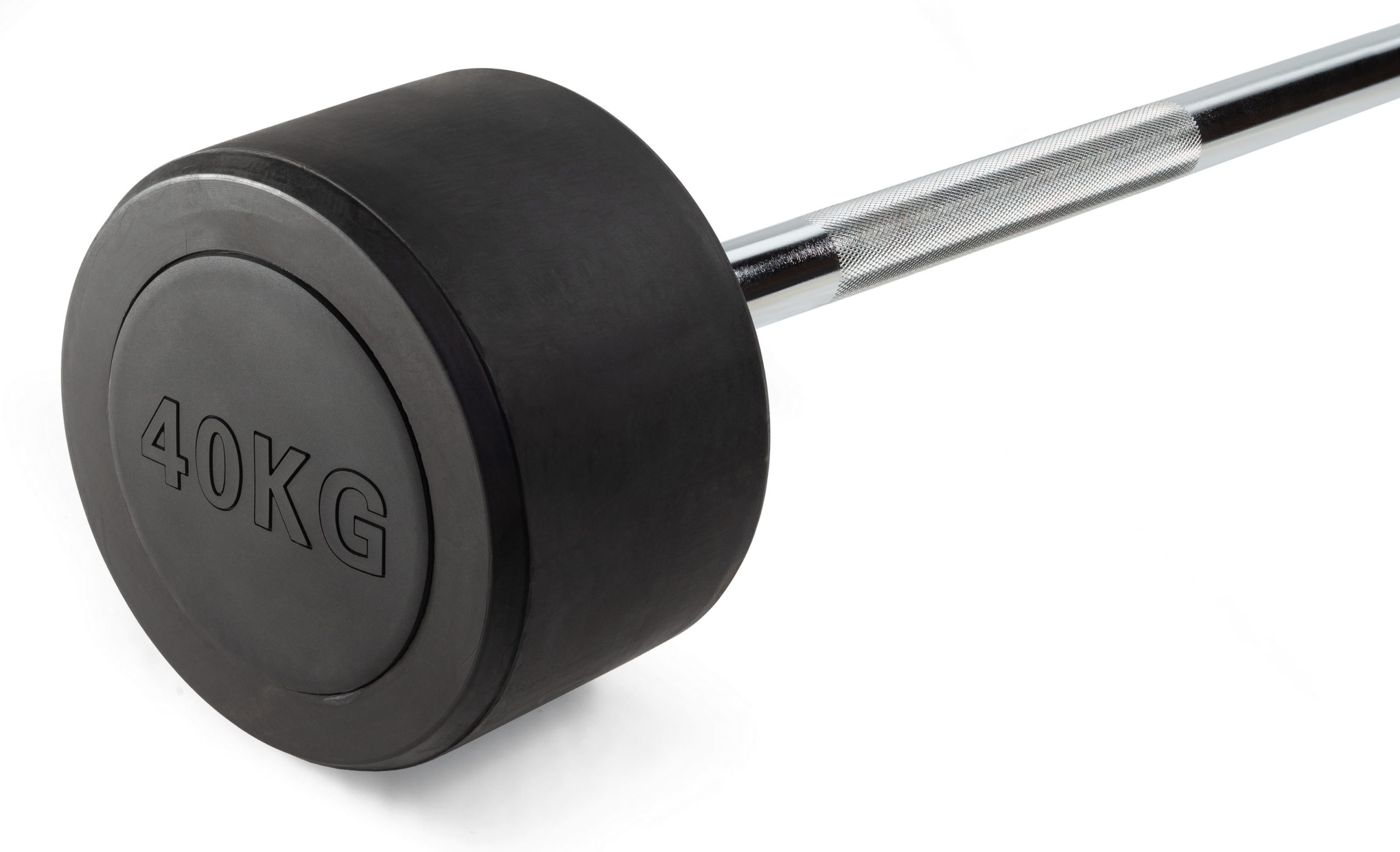 Штанга неразборная обрезиненная 40 кг. Прямой гриф. VictoryFit VF-DX4400